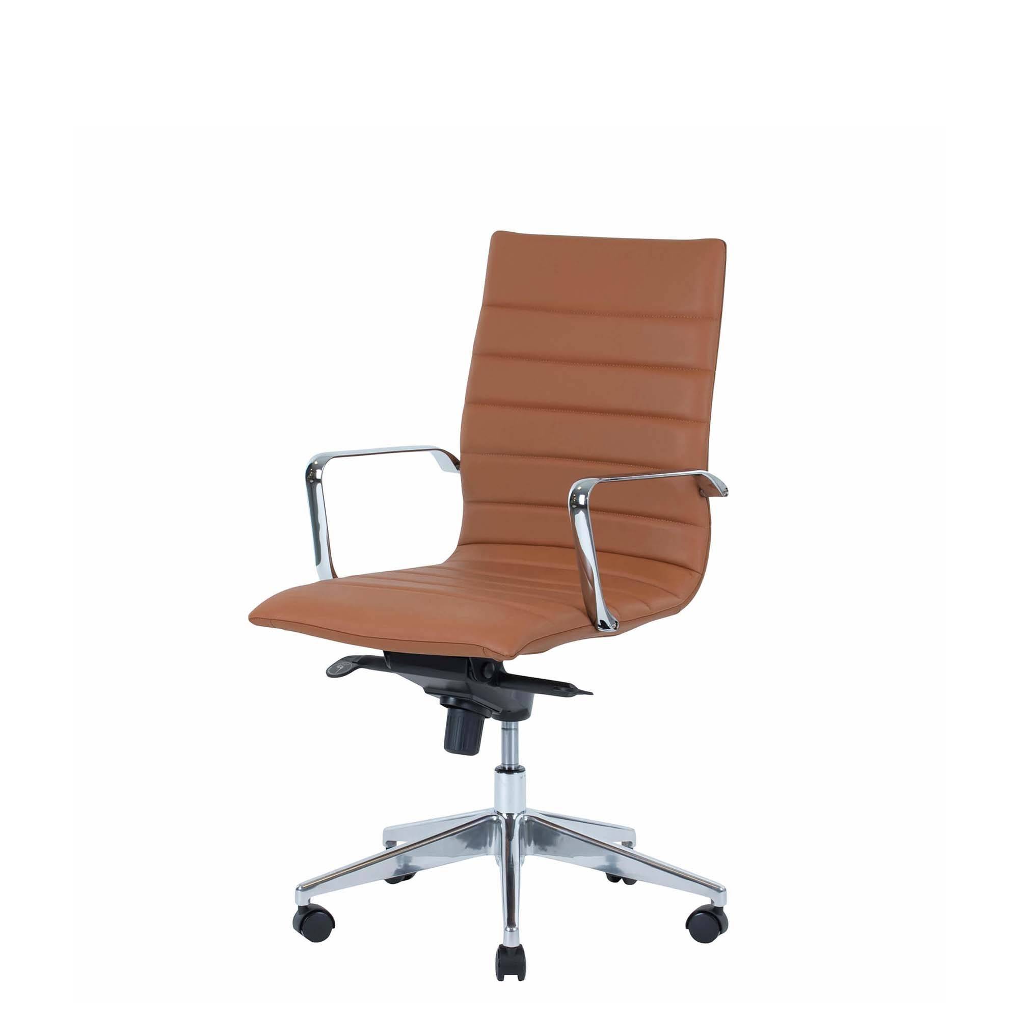 Kontorstol Prestige mellem ryg, cognac brun.