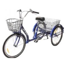 3-HJULET CYKEL 24 NAVY BLUE SHIMANO -7-SPEED SÆNKET STEL