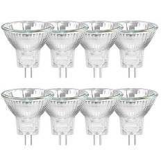 8 Stück MR11 GU4 Halogenlampen Reflektor Leuchtmittel 10W 12V, Warmweiß 2800K, Dimmbar Halogen Spot Strahler, 150LM, 30°Abstrahlwinkel, 35mm*35mm
