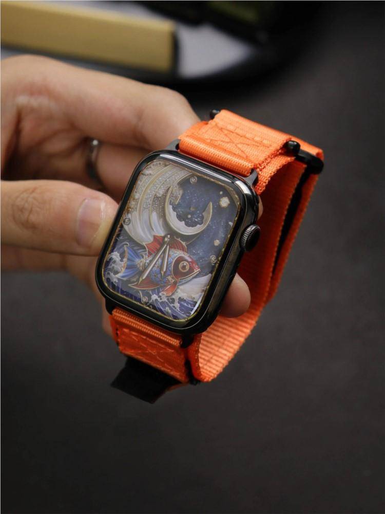 Trail loop-remmar för Apple Watch Ultra 2 Band 49mm 44mm 45mm Sportarmband i nylon correa iWatch serie 9 7 6 5 4 8 se 10 46mm svart