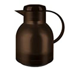Emsa 509820 Samba isoleringskanna (1 liter, Quick Press lås, 12 h varm, 24 h kall) mörkbrun