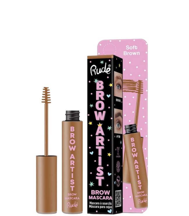 Rude Cosmetics Brow Artist Brow Mascara - Soft Brown.