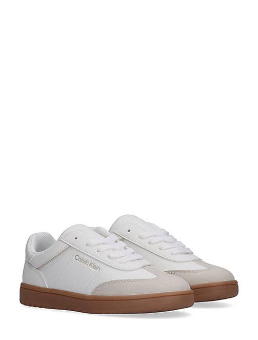 Kids Wingtip Logo Trainers - Beige - 40