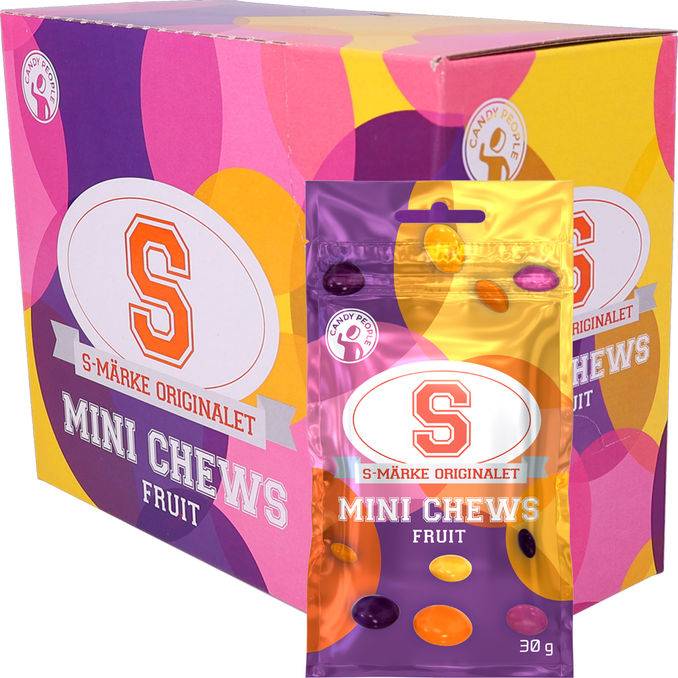 S-Märke Godis Mini Chews Fruit 15-pack