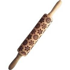 Gör-det-själv prägling julkavel träkaka kex fondant tårta baka bakverk verktyg pepparkakor älg snöflinga carving roller - Snöflinga