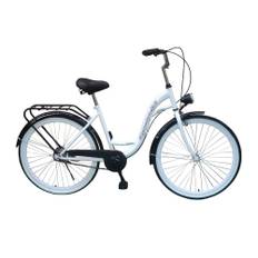 Viking Choice 26 Tommers Pigecykel - Elegant Sort & Hvid Design, Enkelt Gear, Holdbar Stålramme, Perfekt til Teenagere