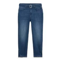 Oltre, Jeans, Dam, XL, Bomull, Jeans med bälte och juvelspänne - blue (XL)