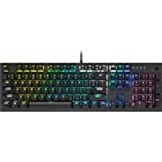 CORSAIR K60 RGB PRO LÅG PROFILE mekaniskt trådbundet speltangentbord — CHERRY MX Linjära switchar med låg profil — hållbar aluminiumram — iCUE-kompatibel — QWERTY UK — PC, Mac, Xbox — svart