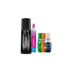Kolsyrat vatten-beredare SodaStream Terra Black + sirap set (7Up x Mirinda x Energy)