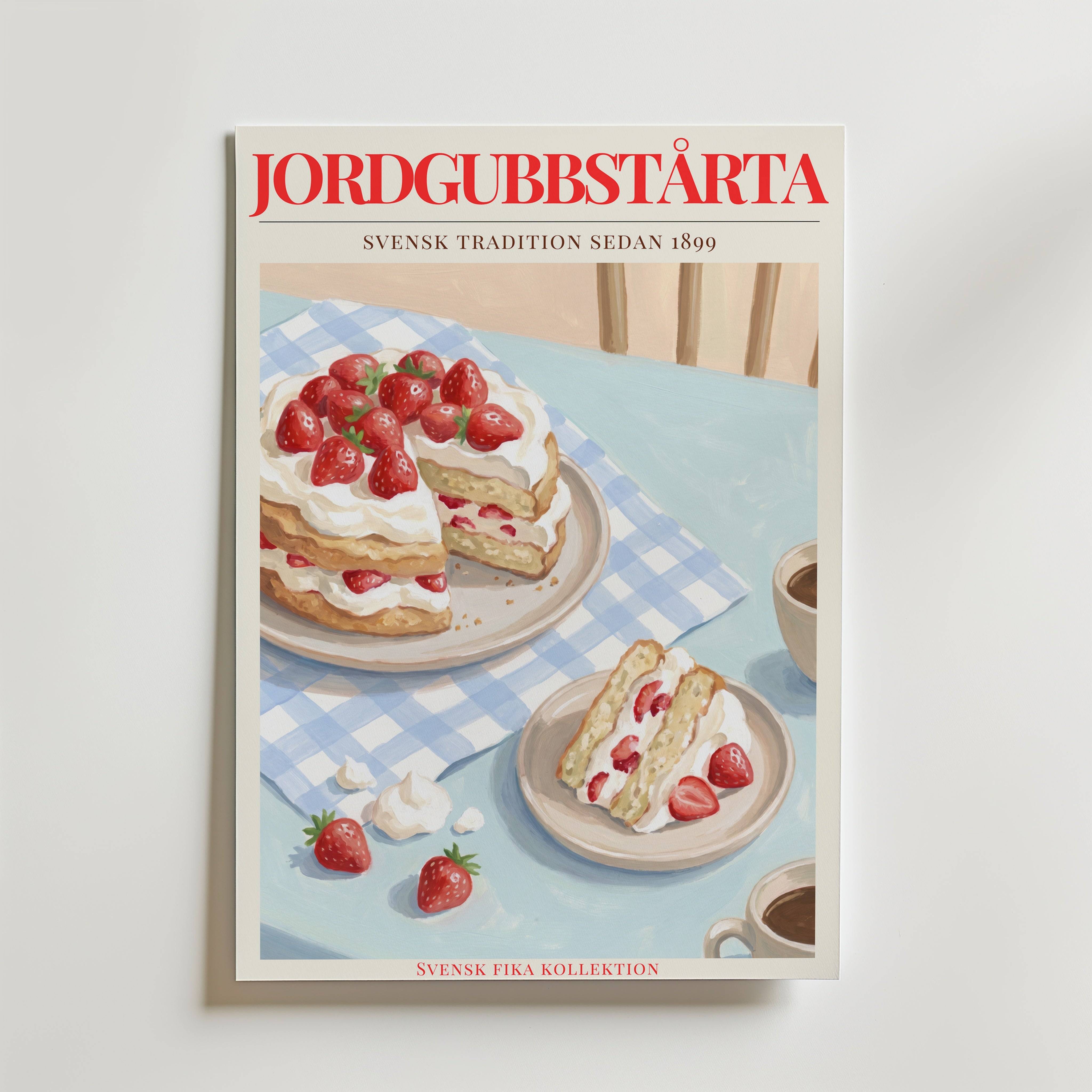 Jordgubbst�rta Poster - Premium Canvas 30x40 cm