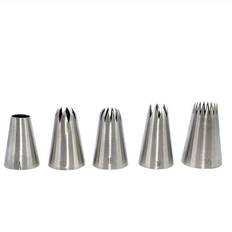 5pcs Large Metal Cake Cream Decoration Tips Set Pastry Tools Stainless Steel Piping Icing Nozzle Cupcake Head Dessert Decorators