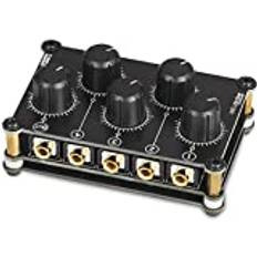 Little Bear MC5 mini mixer, bärbar, 4-kanals passiv stereo studio ljudmixer inspelning låg ljudnivå, ingen strömförsörjning krävs