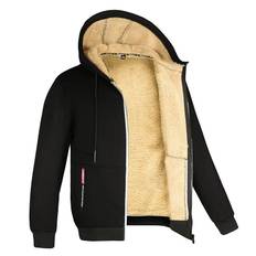 Ytterplagg för herrar Hoodie med dragkedja, Svart / M