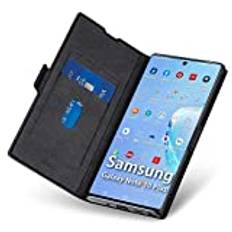 Samsung Galaxy Note 10 Plus Fodral Med Korthållare, Fullständigt Skydd, Flip/Folio Mobilskal, Hülle/Handyhülle/Schutzhülle För Note 10 Plus. Svart