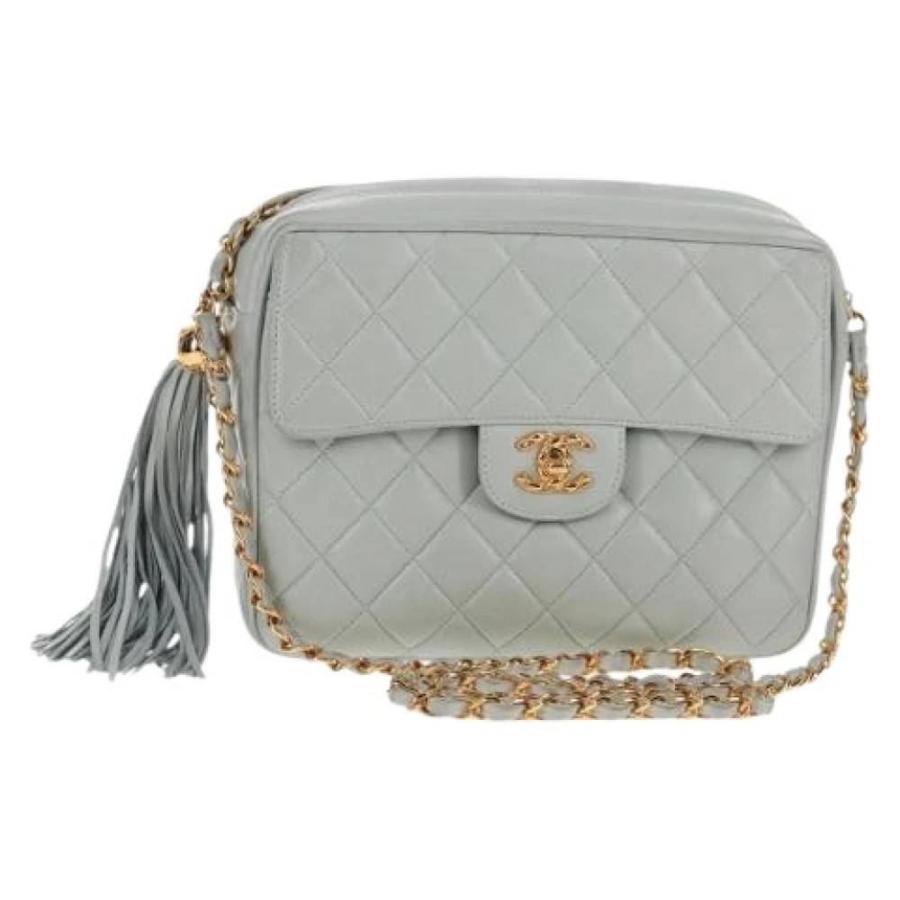 Chanel Vintage Pre-owned Vintage Cross Body Bag - Vintage - Dame - Blå - ONE SIZE - Læder