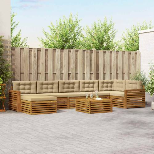 Utomhussoffset 8 st Naturlig och Beige