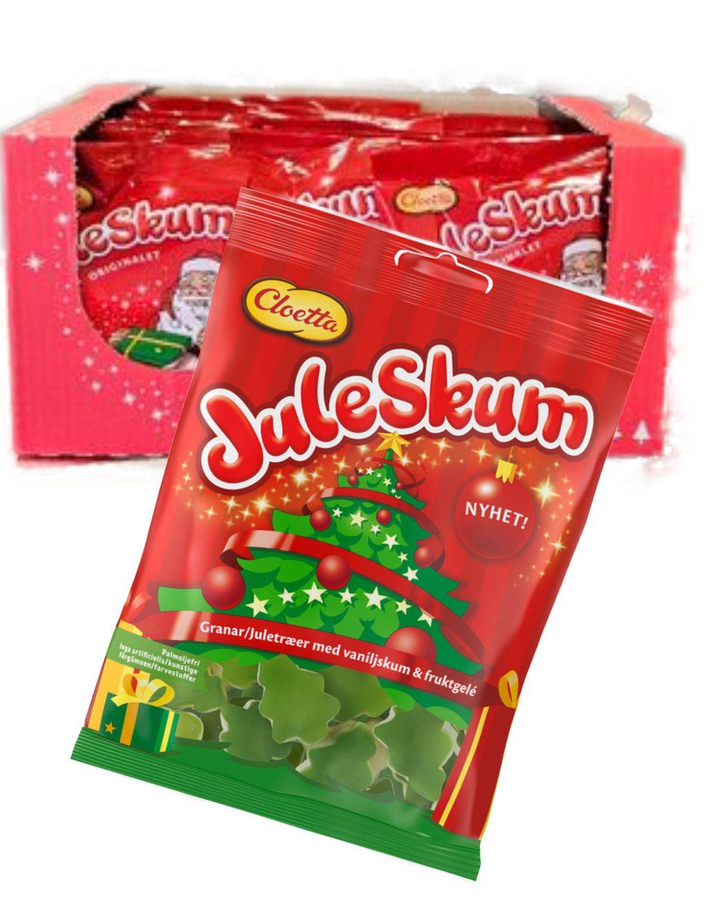 24 stk Cloetta Juleskum med Vingummi - Hel Kasse 2,4 kg.