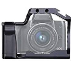 Hersmay EOS M5/M50 II Cage, kamerabur för Canon EOS M5 M50 M50 Mark II kamera med 1/4 tum 3/8 tum snabbkopplingsskruv och kall sko för kameramonitor, mikrofon, fyllningsljus