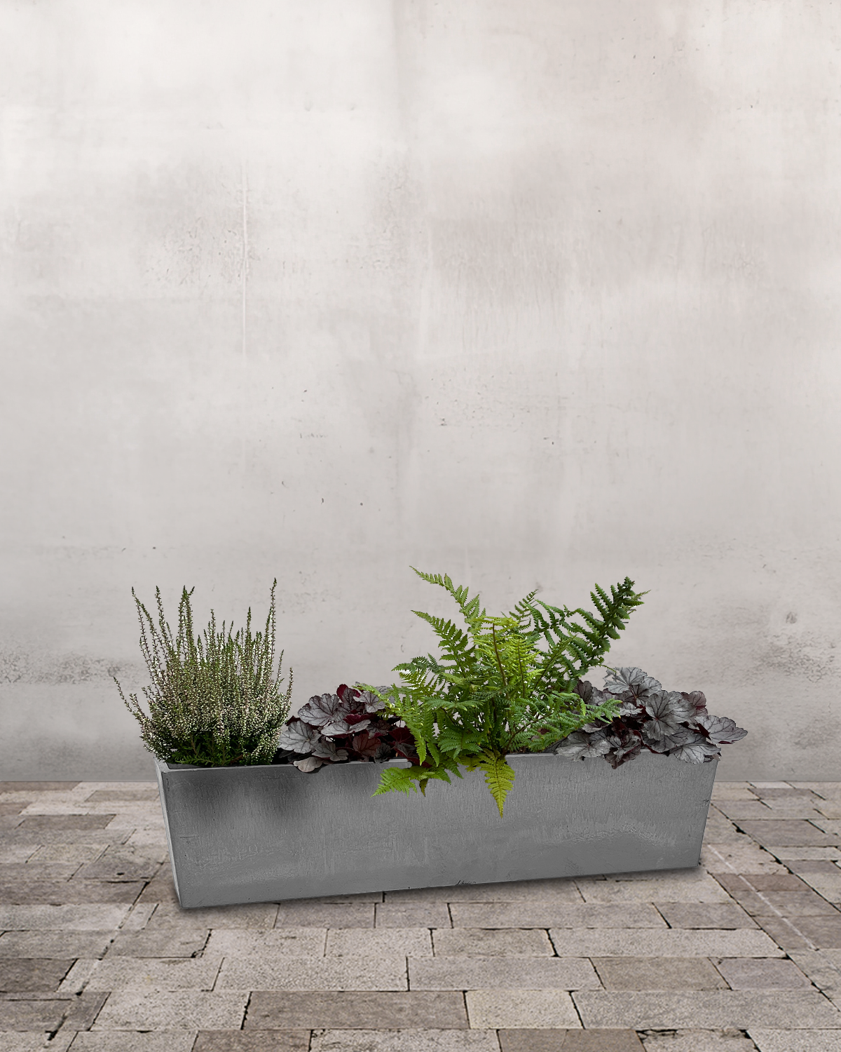 Farverig Efterårsaltankasse - 75 cm / Grå / Med ophæng
