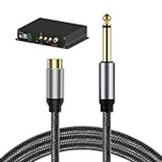 Portable Audio Cord, AV Interface 1/4'' to Audio Cable, Heavy Duty Headphone Adapter Audio Cable, Audio Auxiliary Cord, Lead Mono Jack, Easy To Use, Portable, Suitable for Guitar Amplifier Mixer