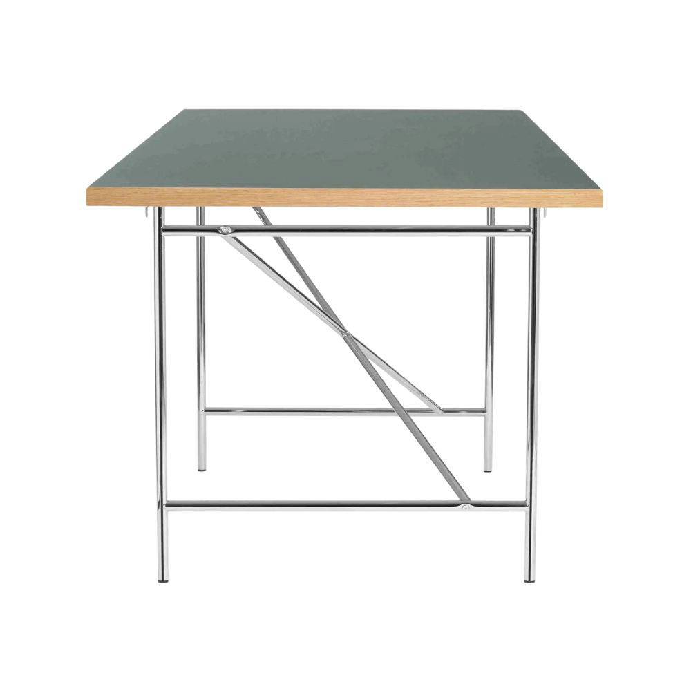 PLEASE WAIT to be SEATED EIERMANN1 Desk Skrivbord (160x80 cm) Dark Grey Linoleum & Chrome