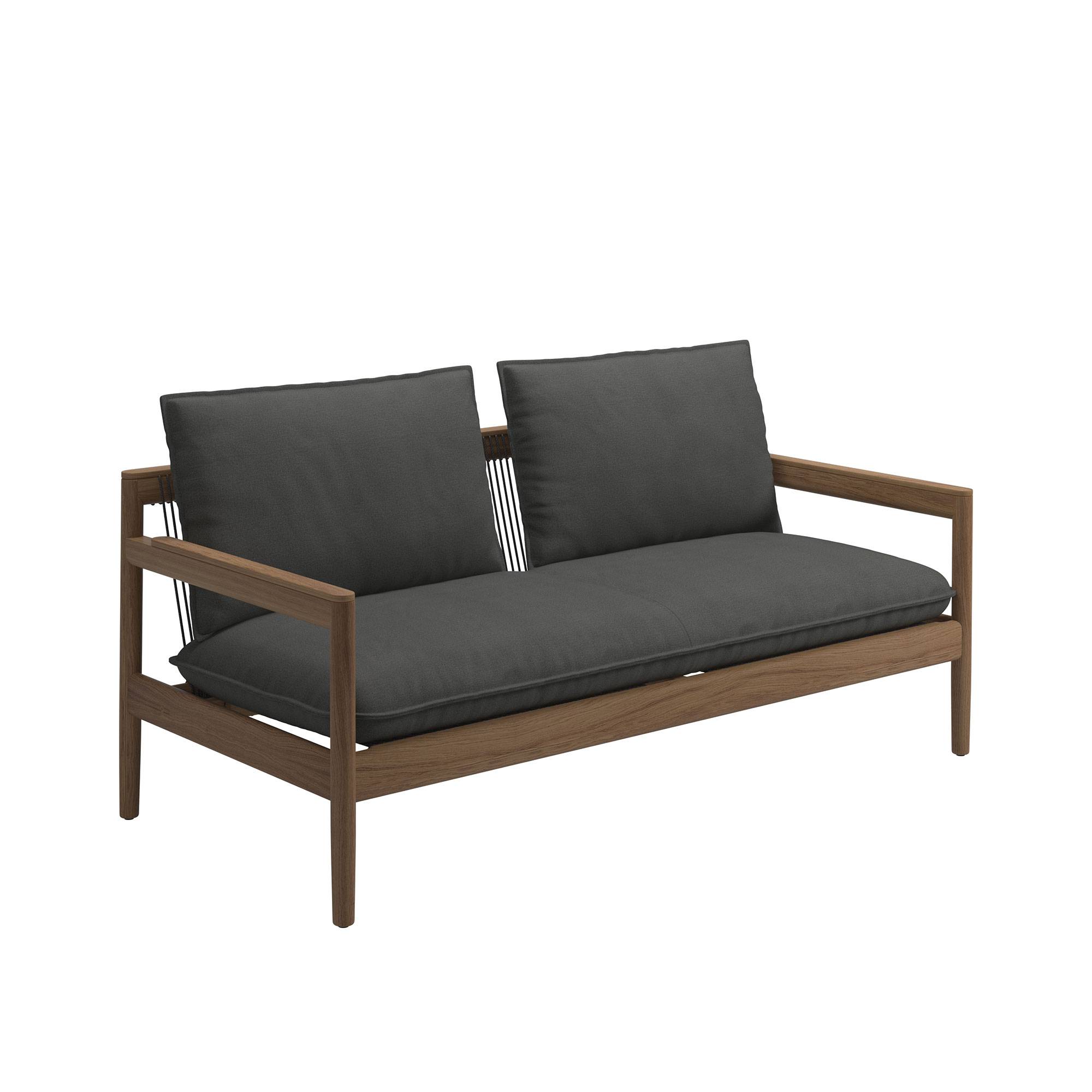 Gloster - Saranac 2-Seater Sofa - Fabric Grade B - Blend Coal - Utomhussoffor - Mark Gabbertas