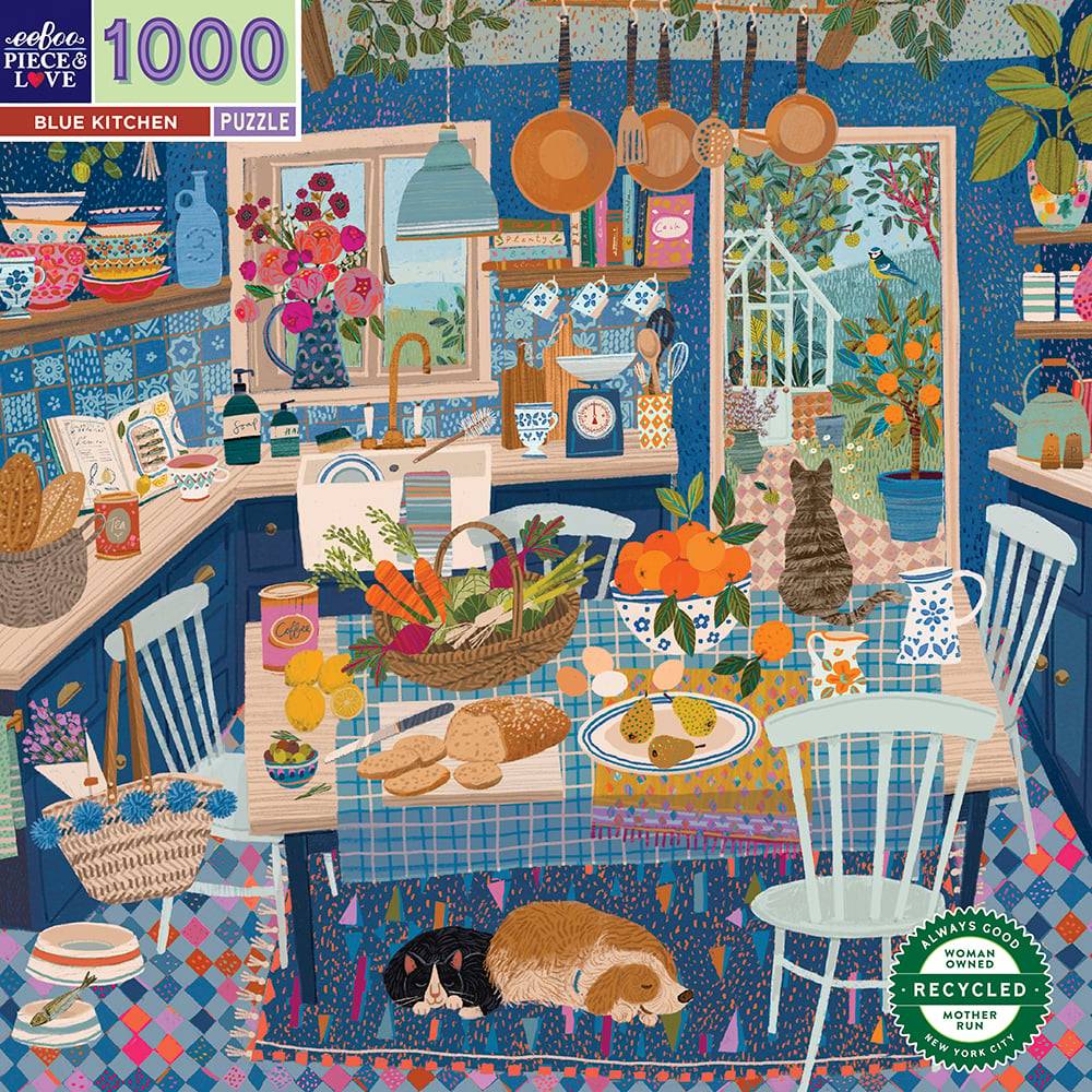 Pussel eeBoo 1000 pcs Blue Kitchen EPZTBUK