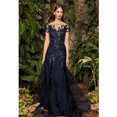 Alexander by Daymor - 961 Cap Sleeve Sequin-Ornate Embroidered Gown