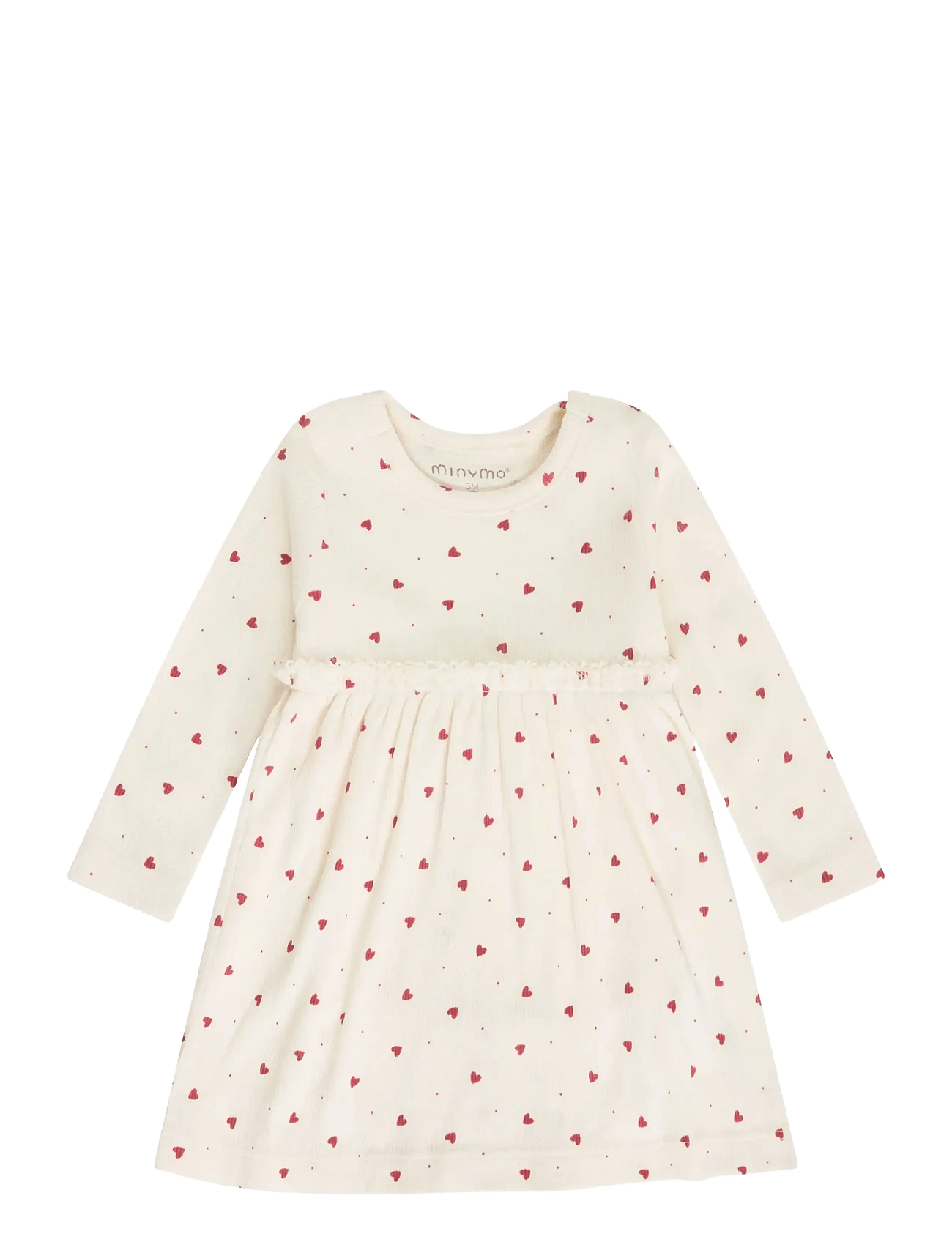 Minymo Body Dress Ls Aop Rib - Cream - 92
