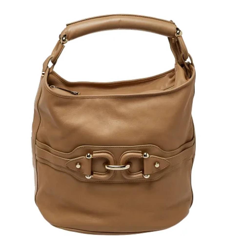 Burberry Vintage Pre-owned Laeder hndtasker - Vintage - Dame - Beige - ONE SIZE - Læder