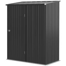 Låsbart Redskabsskur i jern – sort – 161 x 94 x 196 cm