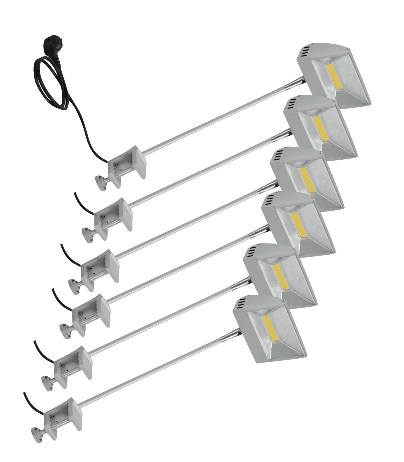 6-pack EUROLITE LED KKL-30 Floodlight 4100K silver, 6-pack LED monterbelysning KKL-30 silverfärgad armatur.