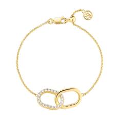 Sif Jakobs Jewellery, Tilbehør, Dame, Gul, ONE SIZE, Forgyldt sterlingsølv armring med hvide zirkonia