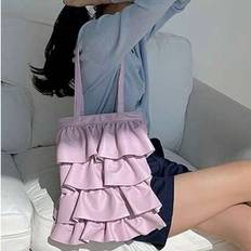 Back To School French Style Shoulder Bag, Tote Bag For College University High School Students, Sweet Fashion, Suitable For University, Underarm Bucke - Purple