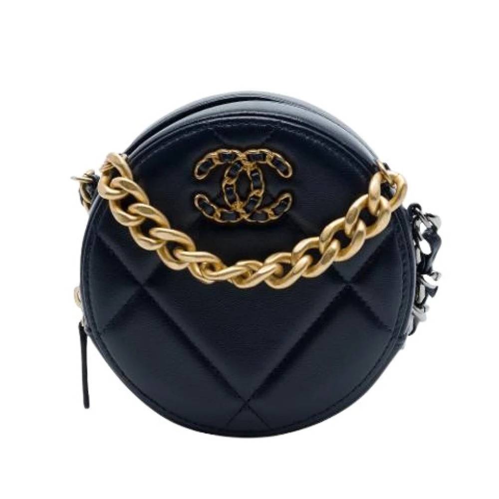 Chanel Vintage Pre-owned Quilted Lambskin Satchel - Vintage - Dame - Blå - ONE SIZE - Uld