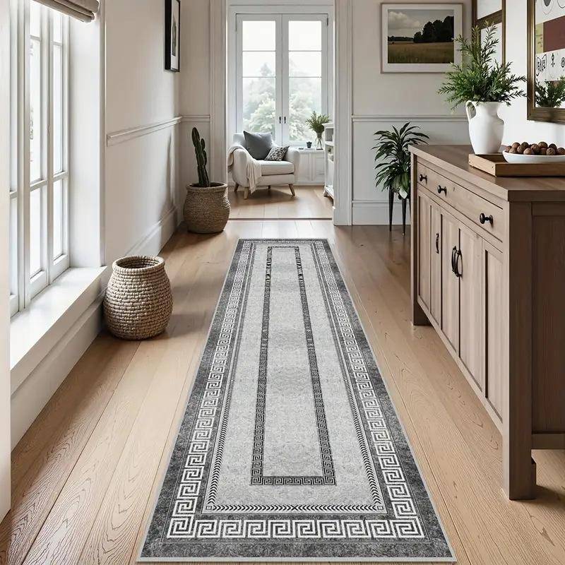 VIKAMA Vardagsrumsmatta, Lyxig Och Enkel Grå Soffa, Vardagsrumsbord Matta, Sovrumsgolvmatta, Tatami Heminredning black