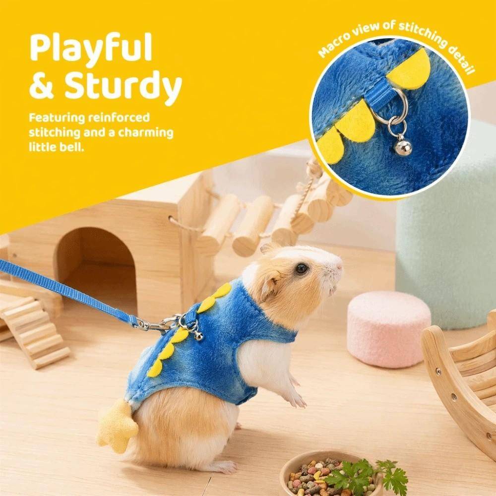 Cartoon Ferret Vest Harness Dragon Design Hamster Chest Strap Small Pet Harness Leash  Walking