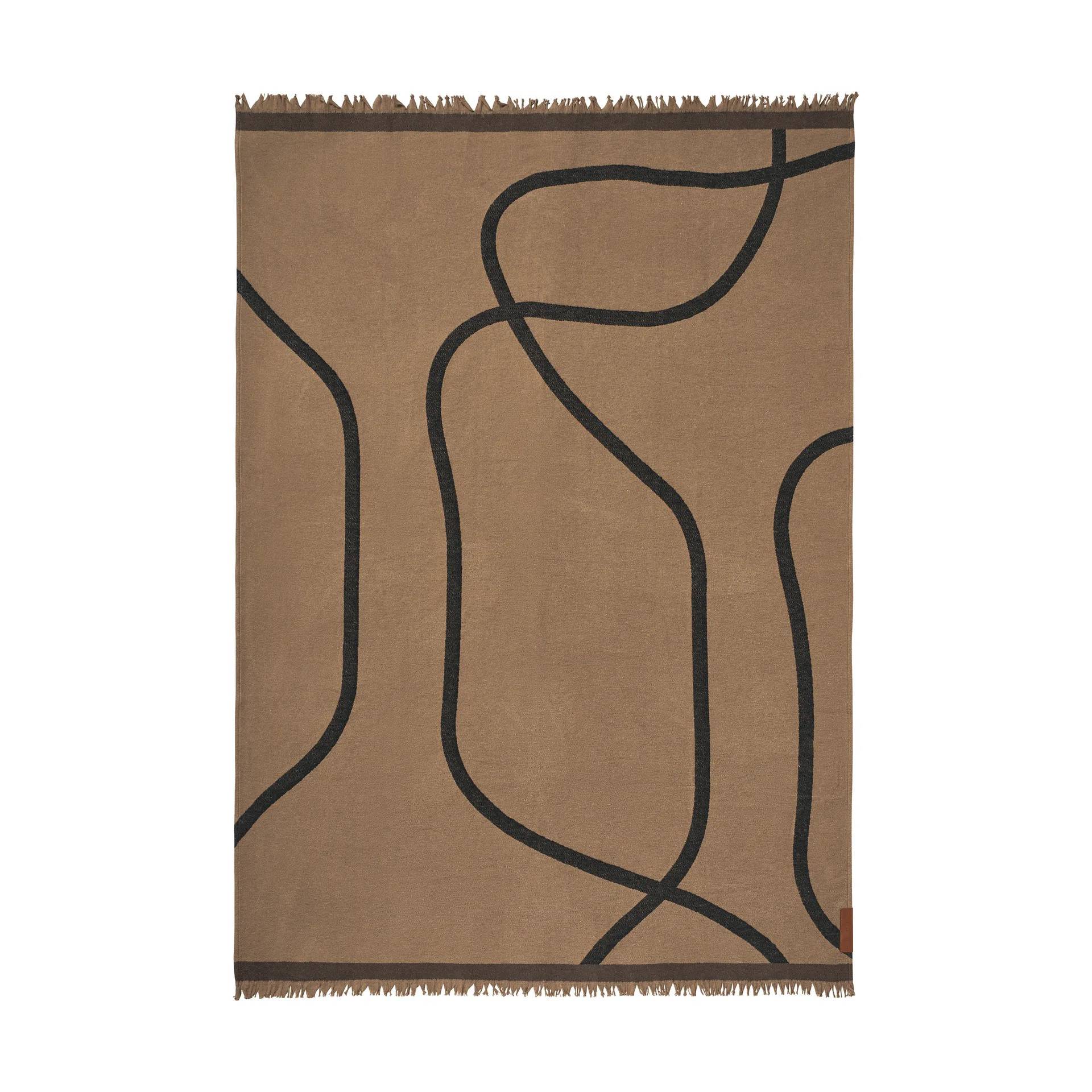 Mette Ditmer Shadow pläd Latte-black, 130x175 cm - Beige