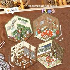 1pc Cartoon 3D Miniature House Silent Book DIY Craft Kits For Girls, Random Style