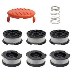 AMZSKU 6-pack A6481 A6485 trådspole för Black Decker grästrimmer STC1820CM STC1820PC STC1820EPC STC1840EPC ST5530 ST1823 GLC1823L20 (6-pack +1 copertura + 1 molla)
