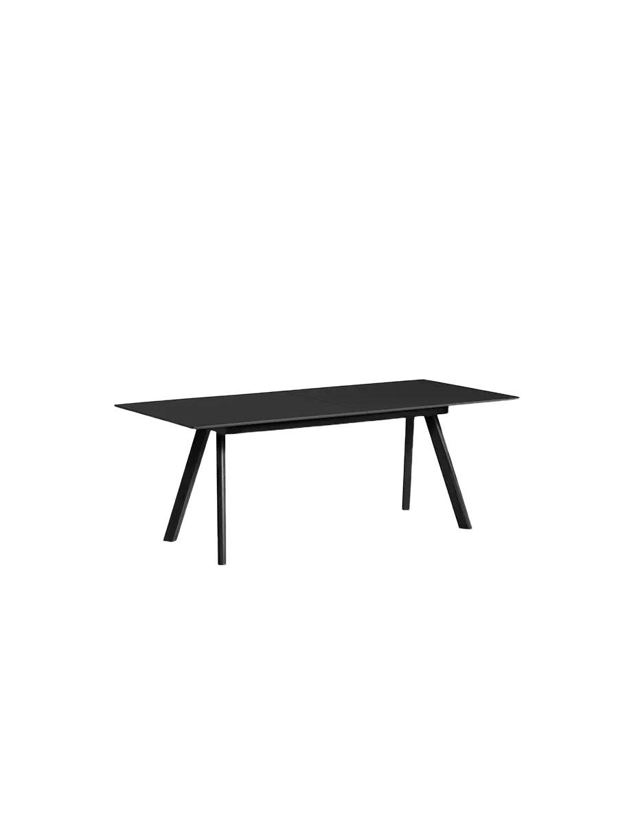 CPH30 Udtræksbord fra Hay Sort laminat / Sortlakeret eg / L: 200-400 x B: 90 x H: 74 cm - Jacobsen Plus