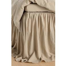 Ellos Home - Sängkappa Elly Frilled i återvunnet halvlinne 75 cm - Beige