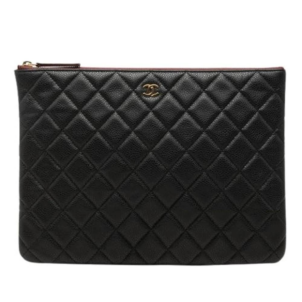 Chanel Vintage Pre-owned Quilted Caviar Leather Clutch - Vintage - Dame - Sort - ONE SIZE - Læder