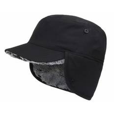 Galaxy Cap varm hue med øreklapper - 101 % nylon og kunstig pels (sort) Black