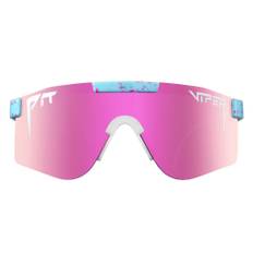 Pit Viper The Gobby Polarised Double Wide Sunglasses - Light Blue, Pink Splatter / Polarised Pink Revo Mi