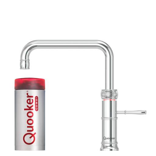 Quooker Classic Fusion Square Combi køkkenarmatur, kogende vand, krom