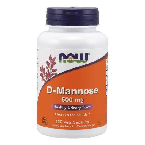 Now Foods D-Mannose 500 mg, 120 kapsler