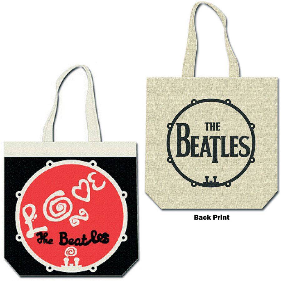 The Beatles: Cotton Tote Bag/Love Drum (Back Print)