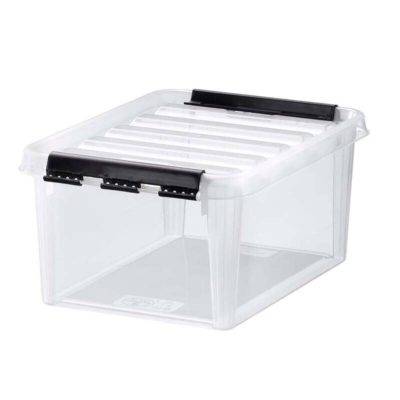 Plastkasse SmartStore Classic 10 8l m/låg 34x25x16cm pakke med 10 stk.