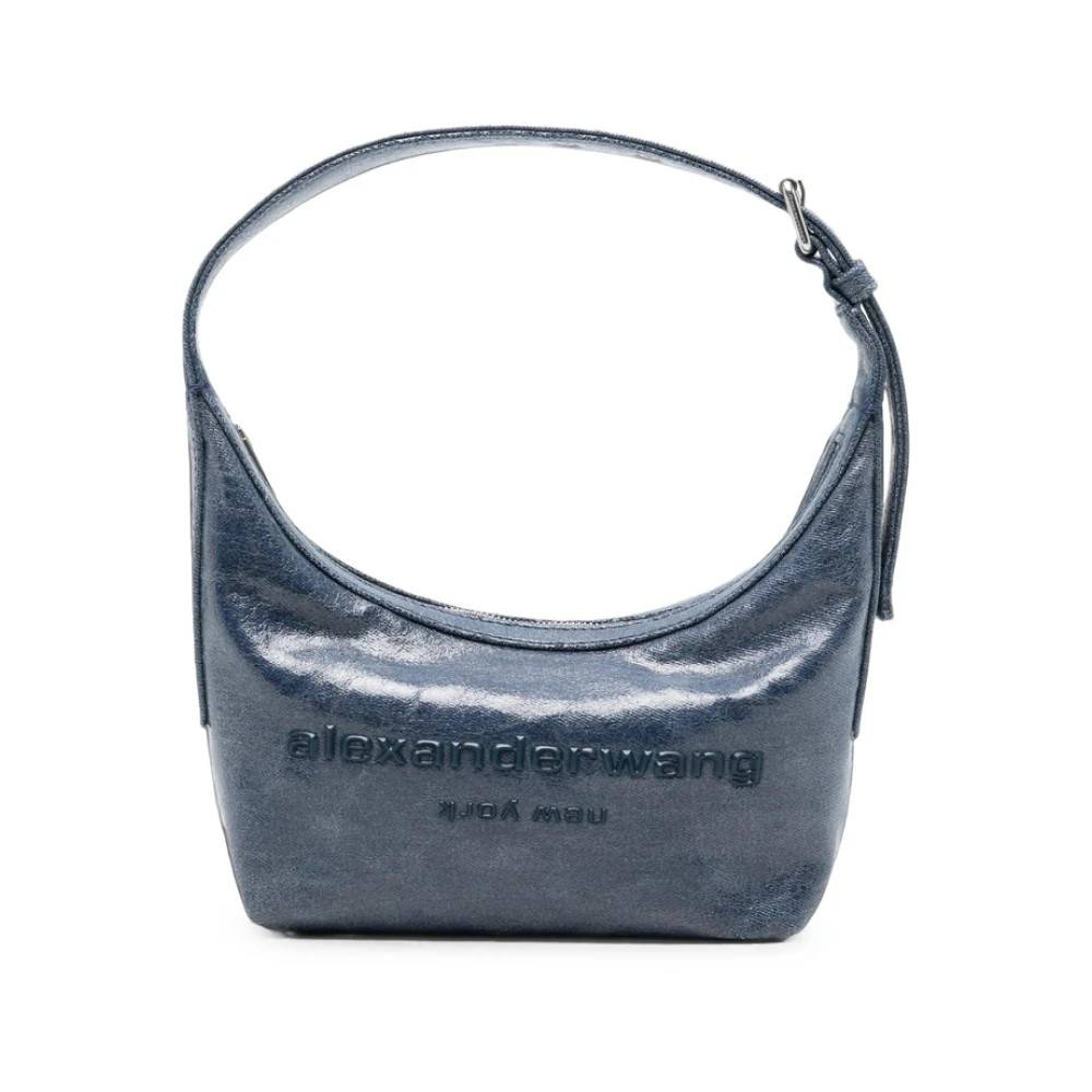 Alexander Wang Punch Lille Skuldertaske - Tasker - Dame - Blå - ONE SIZE - Uld